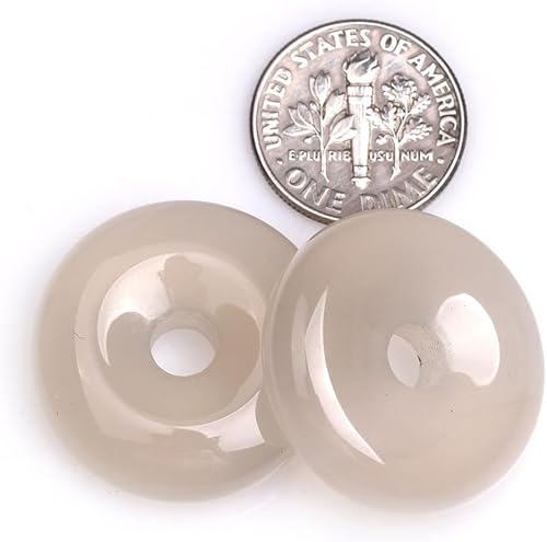 Miniatura 4 de JOE FOREMAN Anillo de cuarzo fresa de 0.787 in con piedras preciosas naturales circulares donas colgantes, cuentas para hacer joyas, 1 unidad