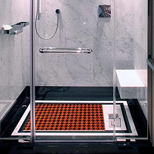 Tapis de baignoire antidérapant orange 40x70 cm à ventouses