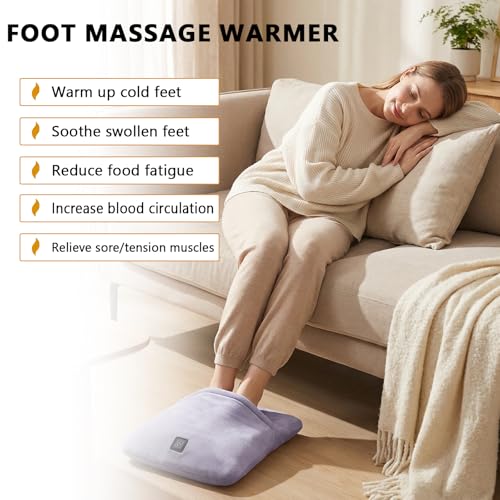 Calentador de Pies Eléctrico, Calentador de Pies Eléctrico con Función de Calor y Masaje por Vibración, Almohadilla Térmica Eléctrica para Pies, Calentador de Pies Eléctrico, Saco para Pies de Felpa A - imagen 7