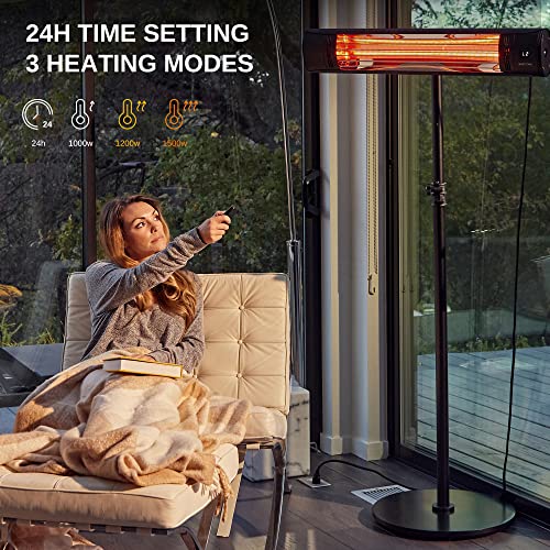 East Oak SPH22002 Patio Heater, Wall Mounted & Standing 1500W Outdoor Indoor Infrared Electric Heater thumb #5