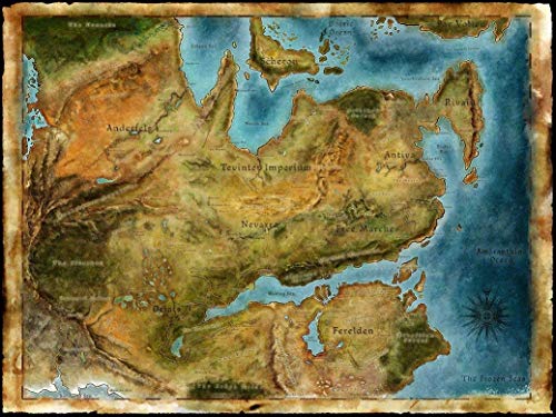 NewBrightBase Thedas Map Dragon Age Fabric Cloth Rolled Wall Poster Print 32x24