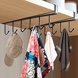 LIMBANI BROTHERS 2 Piece, Metal 6 Hook Under Shelf Cabinet Rack for Coffee Cup, Mug, Wine Glass, Tie Hooks, Keys Hooks, Hanging Belts Scarf Organizer Kitchen Utensils Holder Rack