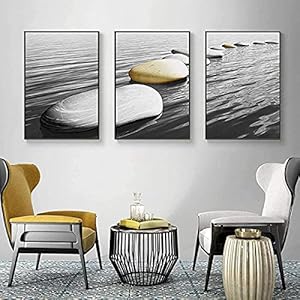 Print Kunstwerk Nordic Wandkunst Canvas Decoratie Abstract Steenschilderij Zwart-Wit Muurkunst Poster en Prints…