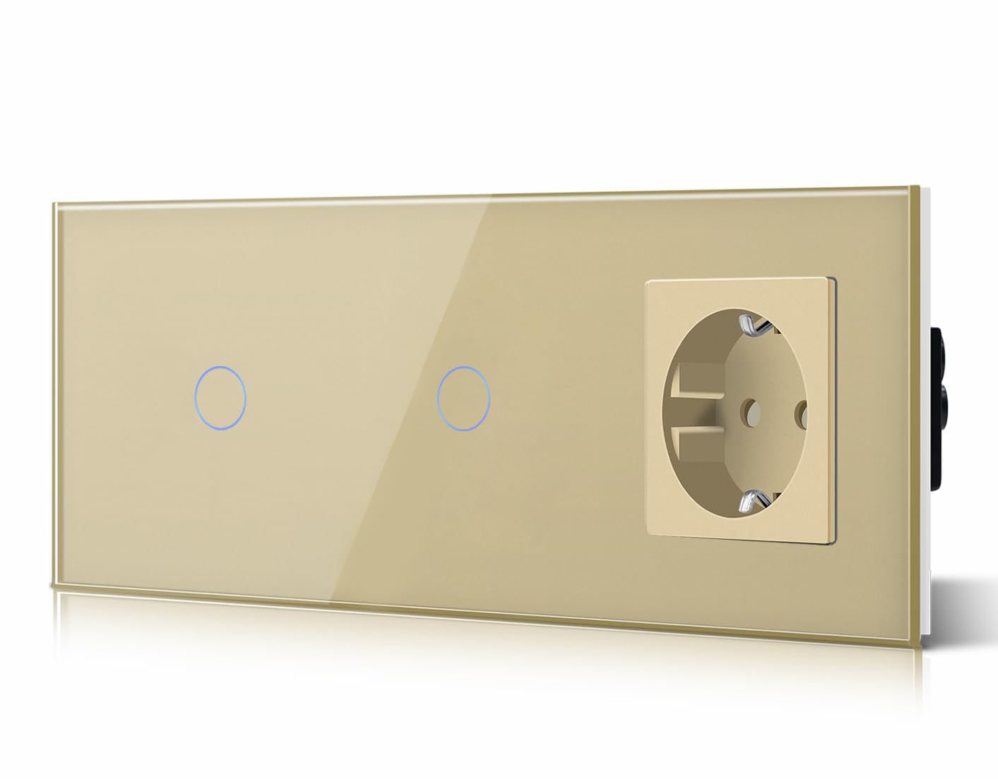 BSEED Interruptor táctil y enchufe pared,Toma de corriente con USB C,Panel de Vidrio con pulsador LED,Sin Función Wifi,1 Gang 1 Vía+1 Enchufe USB/Tipo C,157mm Negro — view 80