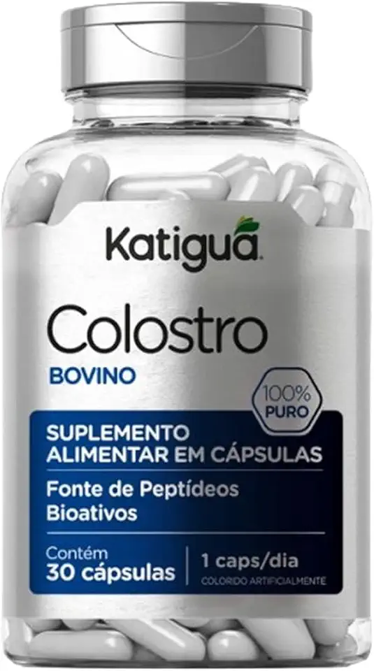 Katiguá, Colostro 300 mg, Sem sabor, Para Homens, 30 Cápsulas rígidas • 30 doses, Prata