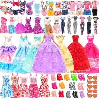 Miunana 35 Accesorios para 11.5 Pulgadas 28 - 30 cm Dolls Muñeca = 5 Vestidos De Moda + 4 Ropas + 3 Vestidos + 5 Mini Vestidos + 3 Trajes De Baño + 15 Accesorios Estilo Aleatorio