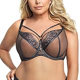 Gorsenia Damen Soft BH Softschale Bügel Große Größen K496 Paradise, Grau,90I