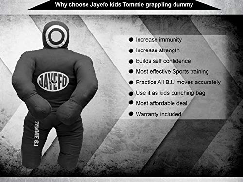 Jayefo Sports Kids Grappling Dummy Punching Bag For Kids Children Wrestling Exercise Bjj Boxing Mma Brazilian Jiu Jitsu Throwing Judo Bag Buddy Youth Training Dummies (Black) #TOP2