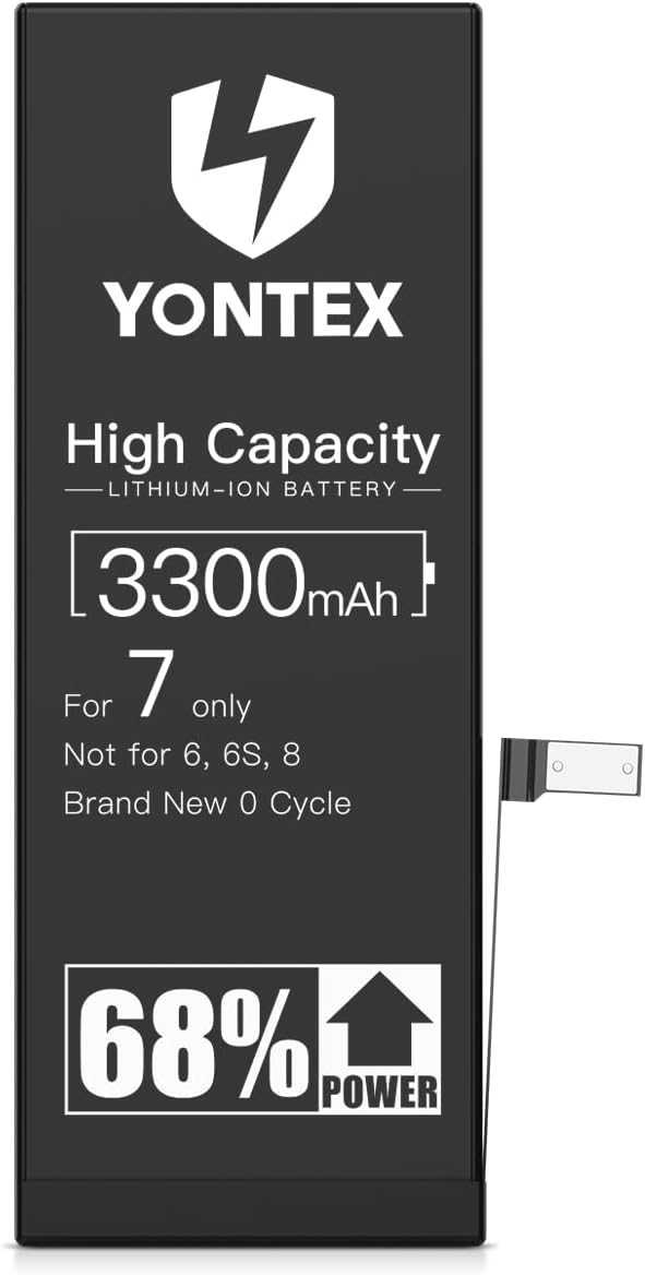 Battery for iPhone 7 3300mAh Replacement Battery Compatible with iPhone 7, Ultra High Capacity Li-ion Battery with Repair Tools and 1 Screen Protector - 24 Month Warranty