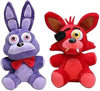 7-10inch FNAF Plush Set FNAF Plushies FNAF Toys Sister Location for Kids Birthday Gift (7inch, Red+Purple)