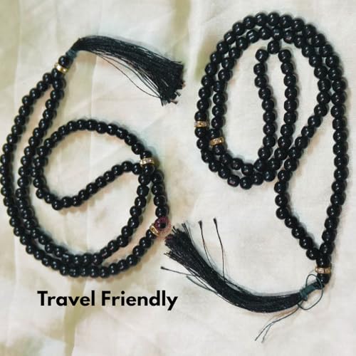 Image of Prayer Islamic Glass Beads Tasbih, Strong Tassel, Salat Prayer Tasbeeh Glass 100 Beads (Black) For Unisex Adult Jaap Mala (Pack of 2)