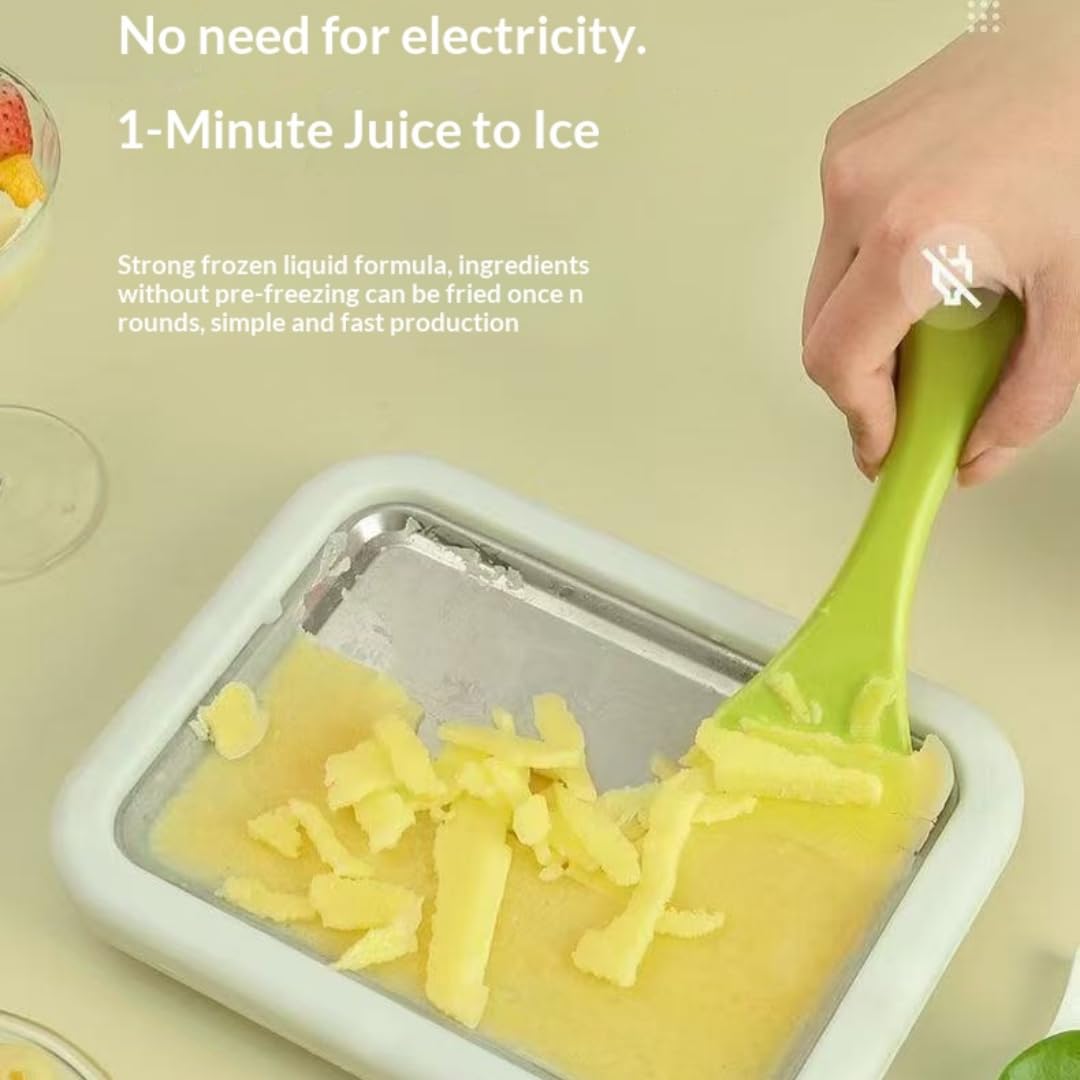 Máquina de hacer rollos de helado para el hogar, máquina compacta de yogur congelado para niños, con 2 cuencos de helado de vidrio transparente en forma de pétalo (blanco)