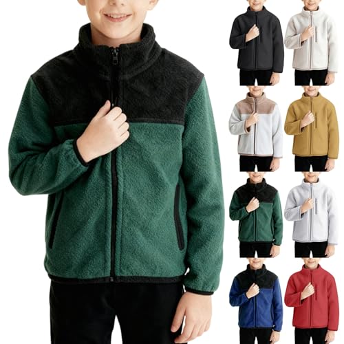 Chaqueta de forro polar para adolescentes, abrigo de felpa con cuello de tortuga, para niños, al aire libre, resistente al viento, deporte, esquí, ciclismo, chaqueta térmica, casual, cuello alto