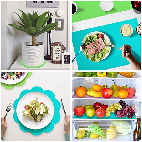 12 Pack Refrigerator Liners - Eva Fridge Liner Mats Washable, Refrigerator Mats Drawer Table Placements, Shelf Liners For Kitchen Cabinets(4 Blue+4 Green+4 Red) #TOP5