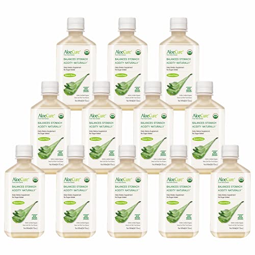AloeCure Pure Aloe Vera Juice USDA Certified Organic, Natural Flavor Acid Buffer, 12x500ml Bottle, Processed Within 12 Hours of Harvest to Maximize Nutrients, No Charcoal Filtering-Inner Leaf