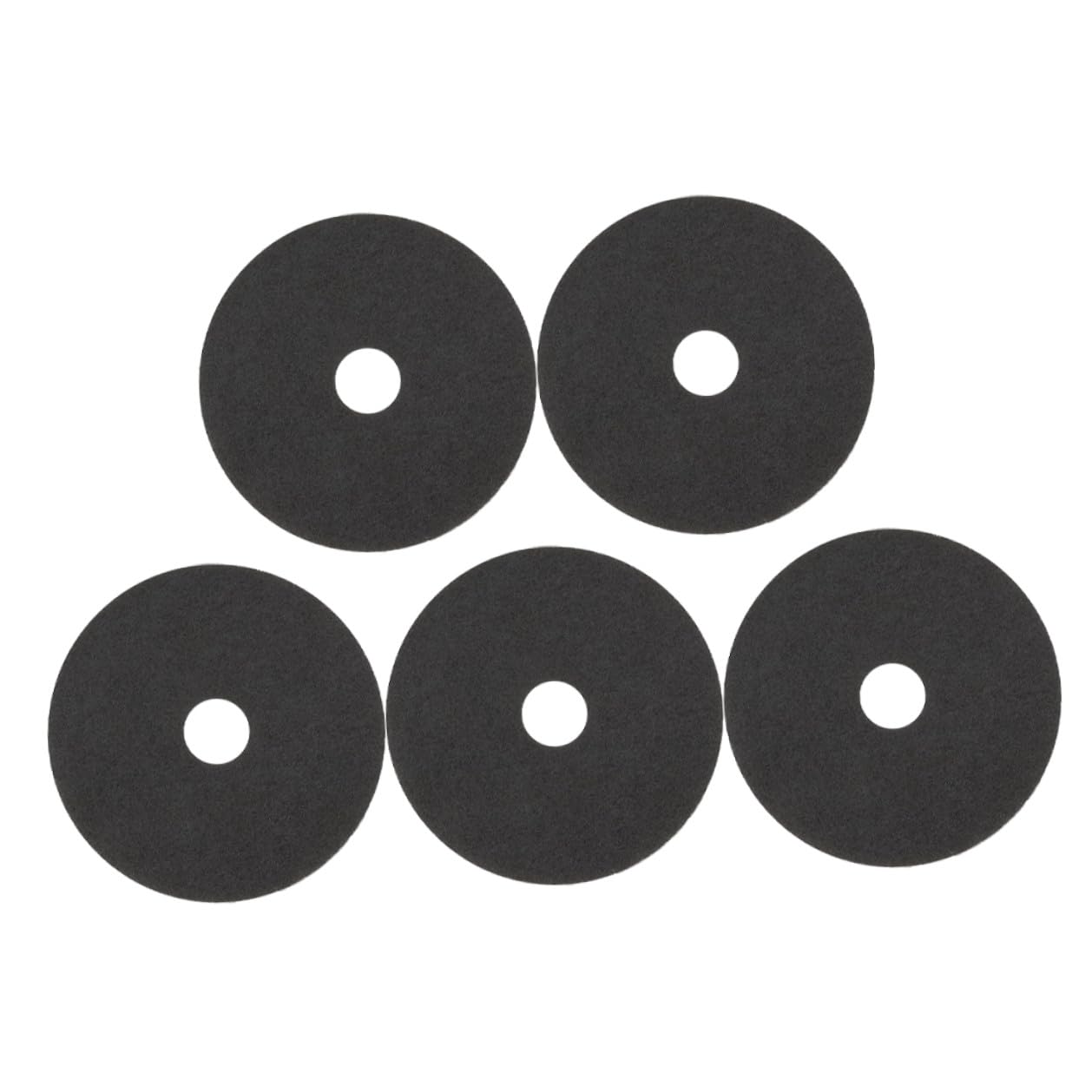 GARVALON 5 Pieces 17-inch Black Microfiber Floor Machine Cleaning Pads for Polishing and Scrubbing, Floor Buffer Replacement Cushions for Industrial and Commercial Use