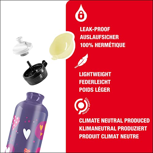 Sigg - Kids Water Bottle - Glow Heartballoons - Leakproof - Lightweight - Bpa Free - Aluminum - 13 Oz #TOP2