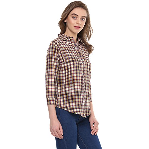 Image of mayra Women's Cotton Multi-Coloured Color Short Sleeve Shirt