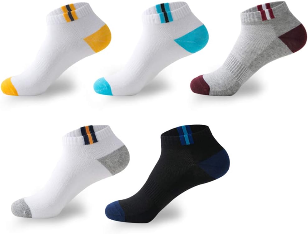 Running Socks for Men Women Ankle Athletic Trainer Socks Low Cut Sports Socks,Multi Coloured Cushioned Trainer Sports Socks, UK Size 3-12