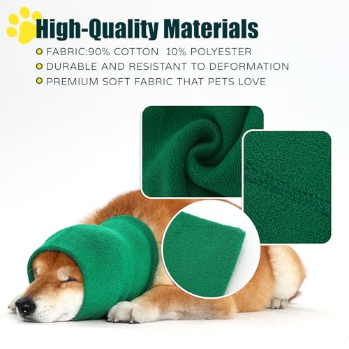 Image of Dog Calming Hoodie Quiet Head Cover Sleeves Double Layer Thickened Dog Ear Muffs Noise Protection,Dog Hematoma Ear Wrap, Dog Headband for Anxiety Relief for Bath, Thunderstorms