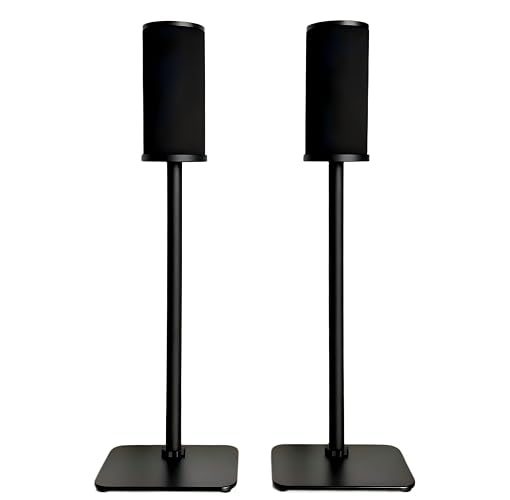 Zgouo Floor Speaker Stand for Sony BRAVIA Theater Rear 9 SA-RS9&Trio(HT-A8) | aluminum alloy 1:1 fits speaker size, built-in cable management easy installation (TRIO-Wall-Leaning Black)