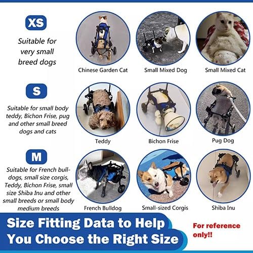 Fauteuil roulant réglable pour pattes arrières de chien Taille S