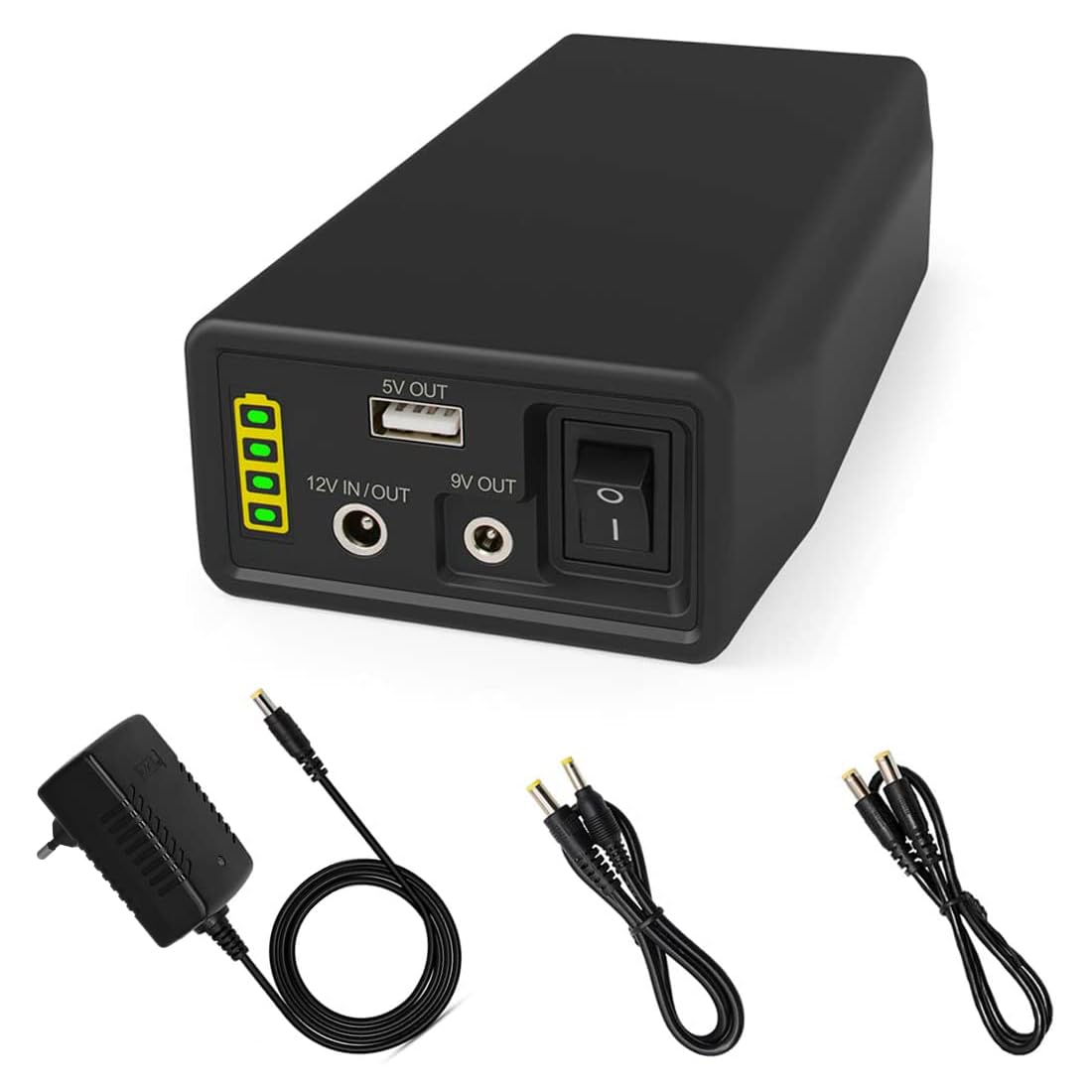 TalentCell Powerbank, batteria LiFePO4, 12/9/5 V, batteria al litio di ferro fosfato, ricaricabile, 12,8 V, 6000 mAh, 76,8 Wh, con caricatore, per strisce luminose LED, telecamere CCTV, ecc. Nero