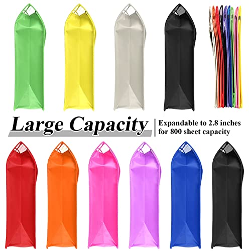 10 Pieces B4 Plastic File Folders Envelope Expanding File Wallet Organizer Documents Folder With Snap Closure And Pocket Waterproof Transparent File Pouch For School Office(Multicolored,Horizontal) #TOP4