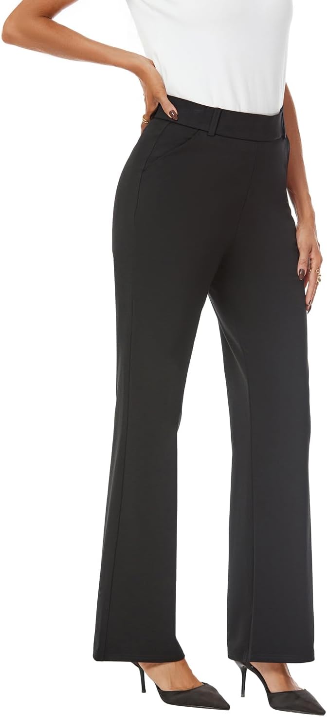 Women's High Waist Stretchy Cotton Cargo Pants Wide Leg Hiking Tactical Trouser with Pockets