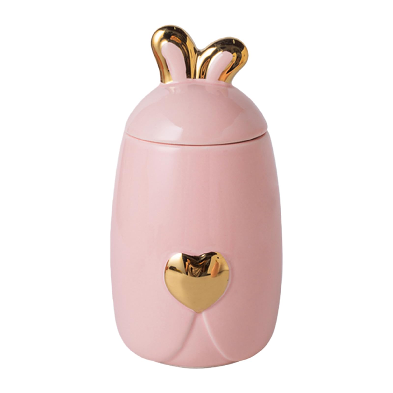 Duuclume Handicrafted Rabbit Ear Ceramic Pet Urns - Sealed Cremation Ashes Holder, Funeral Burial Memorial Keepsake & Pet Coffin (Pink, 680ml)