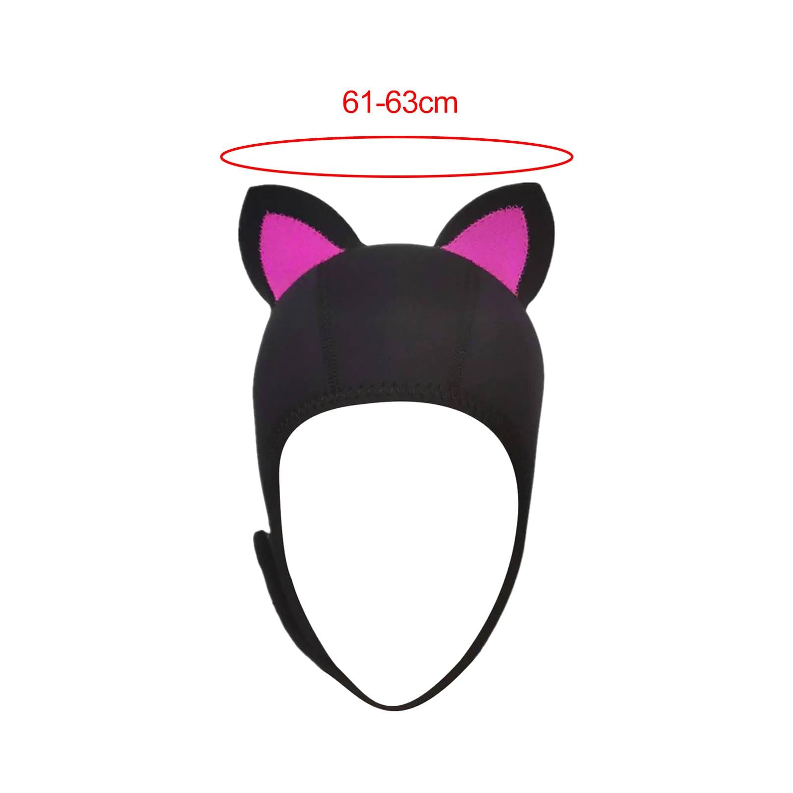 Cappuccio da Sub, Cappello da Nuoto in Neoprene, Cappuccio per Muta, Mantiene al Caldo, Cappello da Surf per Adulti per Rafting, Snorkeling, Vela E KA, Rosa Nera Rossa