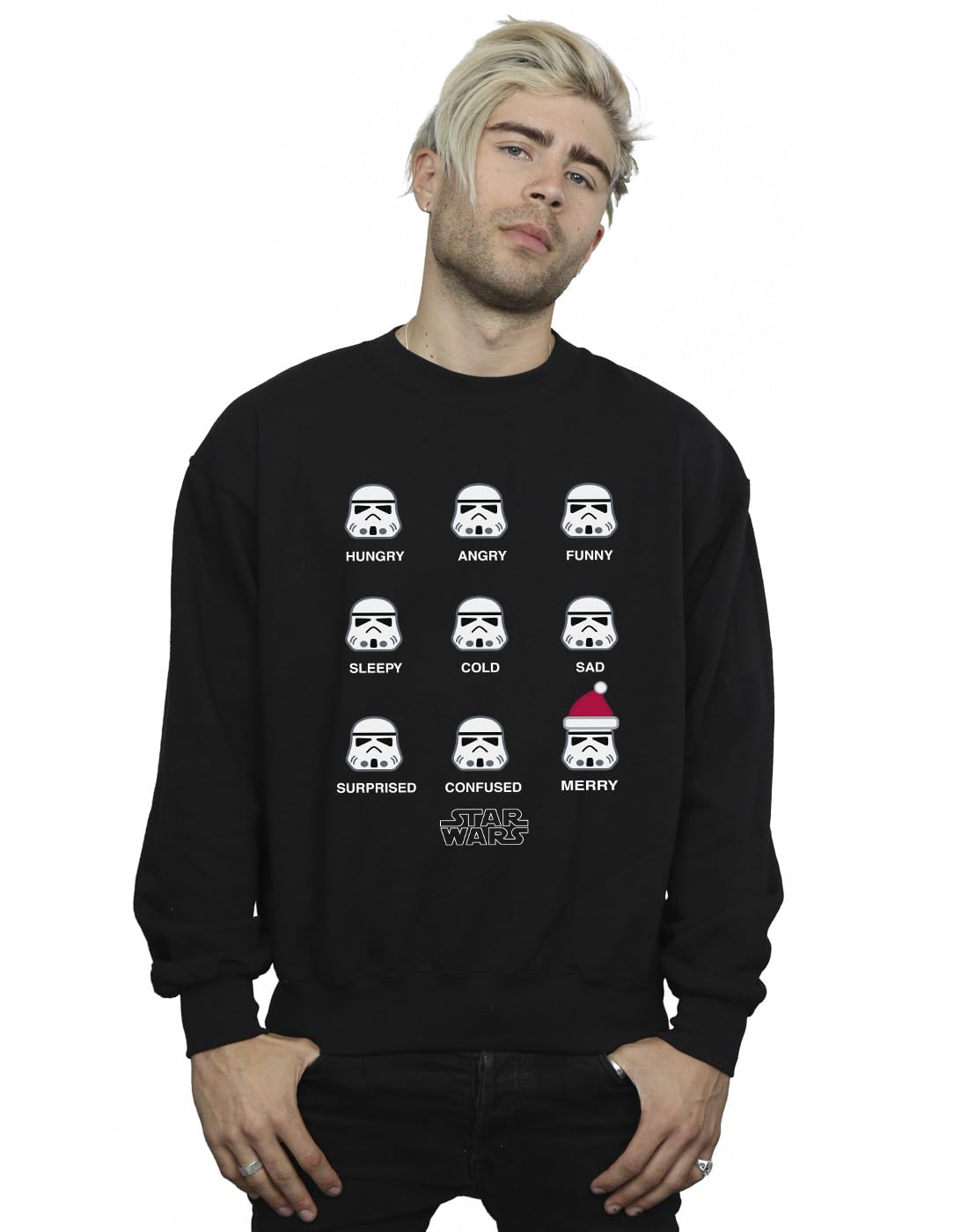 Absolute Cult Star Wars Men's Stormtrooper Mood Sweatshirt Black XXXX-Large