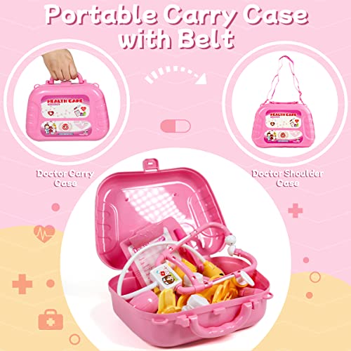 Image of Meland Doctor Kit with Puppy for Kids, Pretend Play Toy Gift for Ages 3-6 | | A gift for girls who loves role play, dress up like a real doctor with puppy patient, everything stores inside the carry case