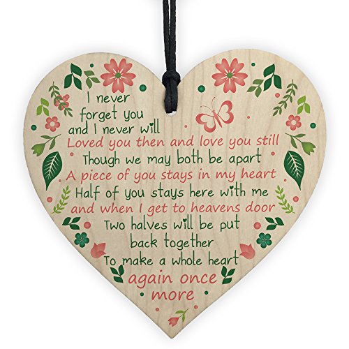 XLD Store Mum Dad Nan Graveside Memorial Remembrance Wooden Heart Grave Plaque Cemetery