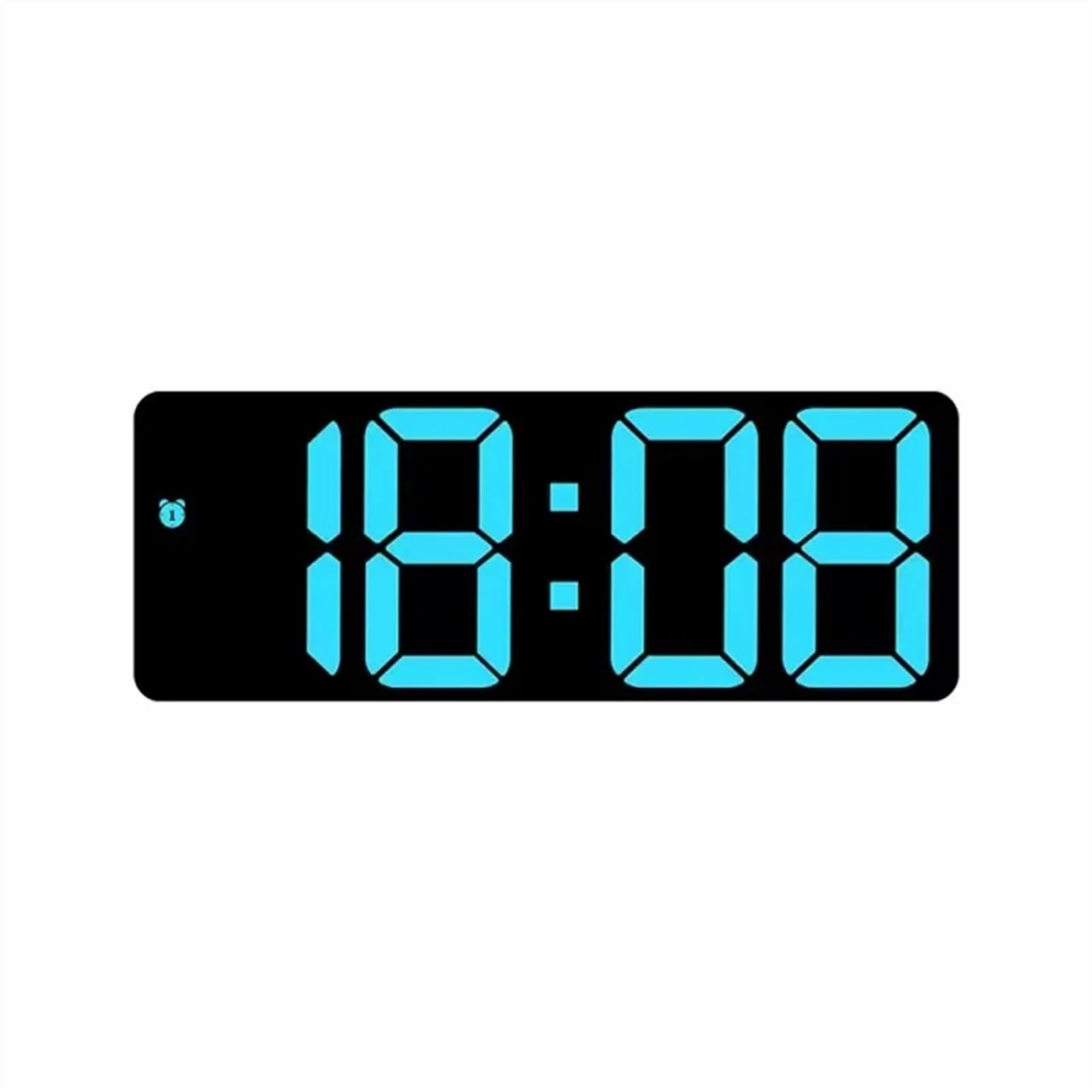 LUYSGBXR Alarm Clock Acrylic/Mirror Digital Alarm Clock Voice Control Snooze Night Mode Table 12/24H Anti-disturb Funtion Electronic(Black Acrylic Blue)
