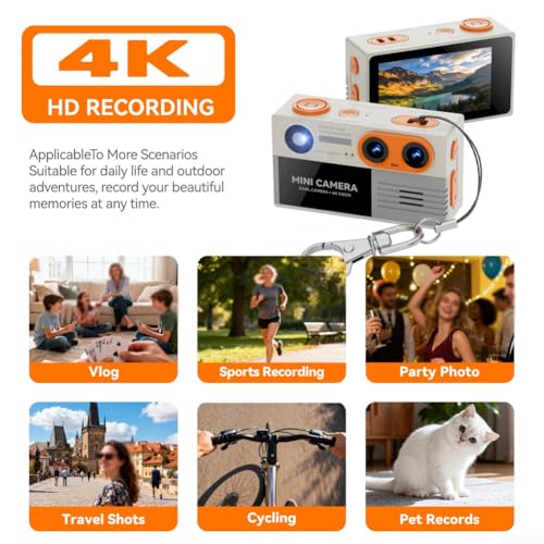 Appareil photo numérique compact avec écran de 6,1 cm et charge Type-C