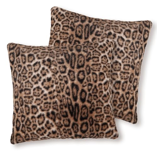 Calkkrer 2 Housses de Coussin en Fourrure synthétique de Lapin Dense, Super Douces et floues,...