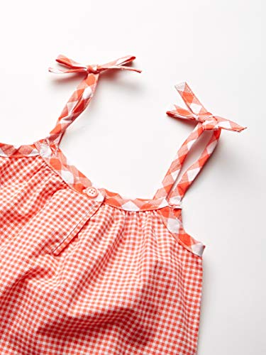 Munki Munki Girls' Toddler Bow Strap Tank Top Gingham2