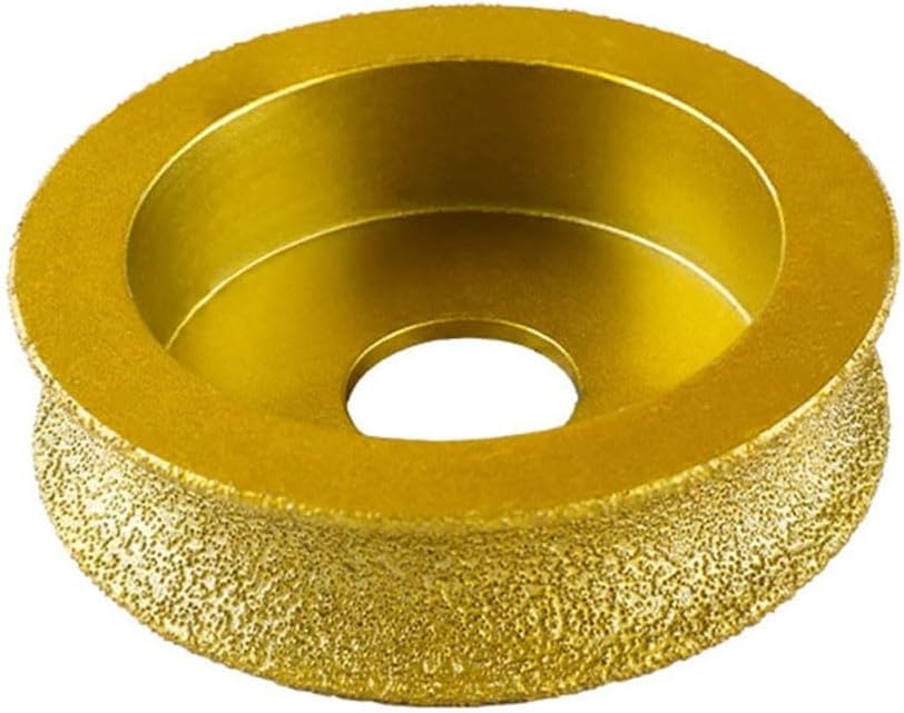 Grinding Wheel Bullnose Brazed Profile Wheel for 100 Angle Grinder 10mm Thickness #50 Grit Emery Abrasive Tool for Granite Marble Quartz Stone and Concrete Edge Polishing(15mm)