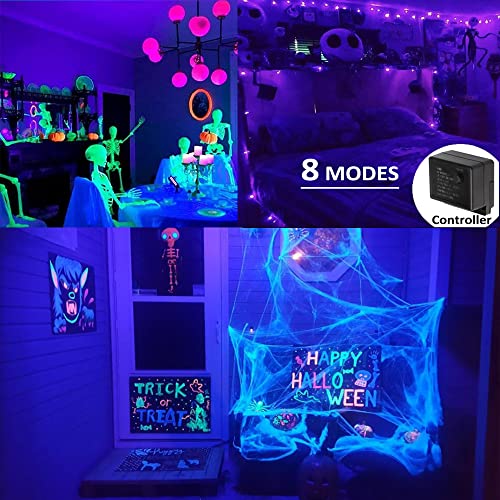 Solhice 40Ft Blacklights String Lights 160 Leds With Remote For Glow Party, Black Lights Plug In Indoor Lights, Black Fairy Lights For Birthday Fluorescent Party Bedroom Decor Body Paint Lighting #TOP5