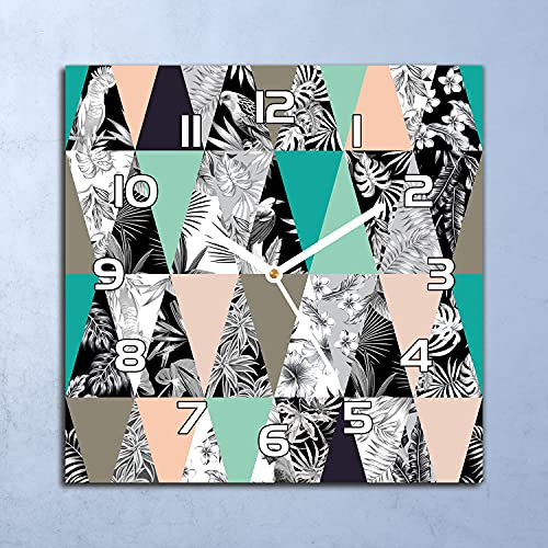 Horloge en verre cuisine salon moderne murale 30x30 cm patchworkdesign - 3