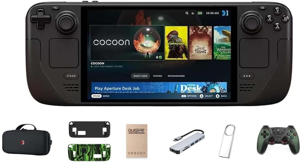 Consola de juegos portátil Valve Steam Deck OLED de 512 GB, pantalla HDR de 7,4" 90 Hz, Wi-Fi 6E