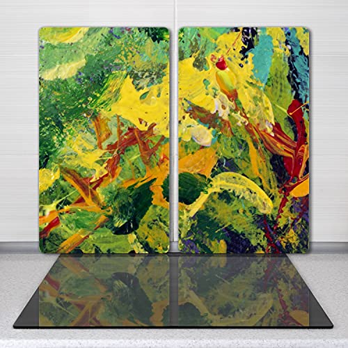 Plaque de protection induction en verre trempé de sécurité imprimé floral - 3