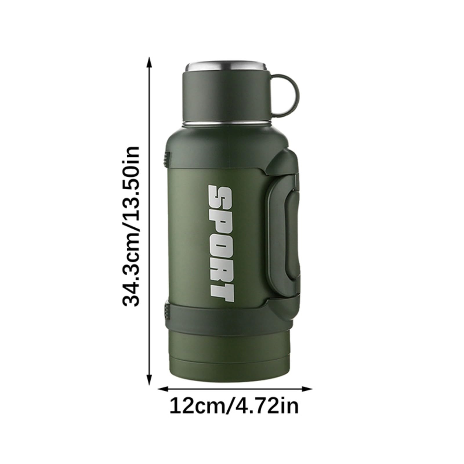 Borraccia termica extra large in acciaio inox con tecnologia di apertura a due vie per un facile accesso e sport all'aria aperta