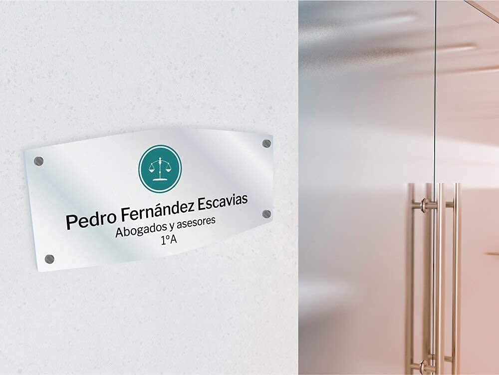 Oedim Placas Personalizadas Rotuladas Fabricadas en metacrilato, 25x25cm, Forma Panorámica, Resistente y Económico