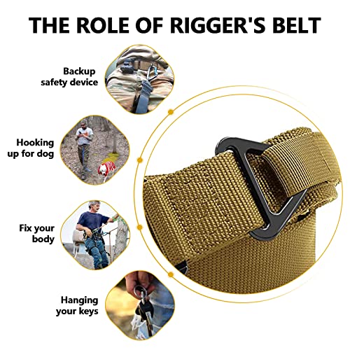 FAIRWIN Men's Tactical Belt, Rigger Belt, Utility Nylon Web Waist Work Belt for Men with V-ring Quick-Release Buckle3