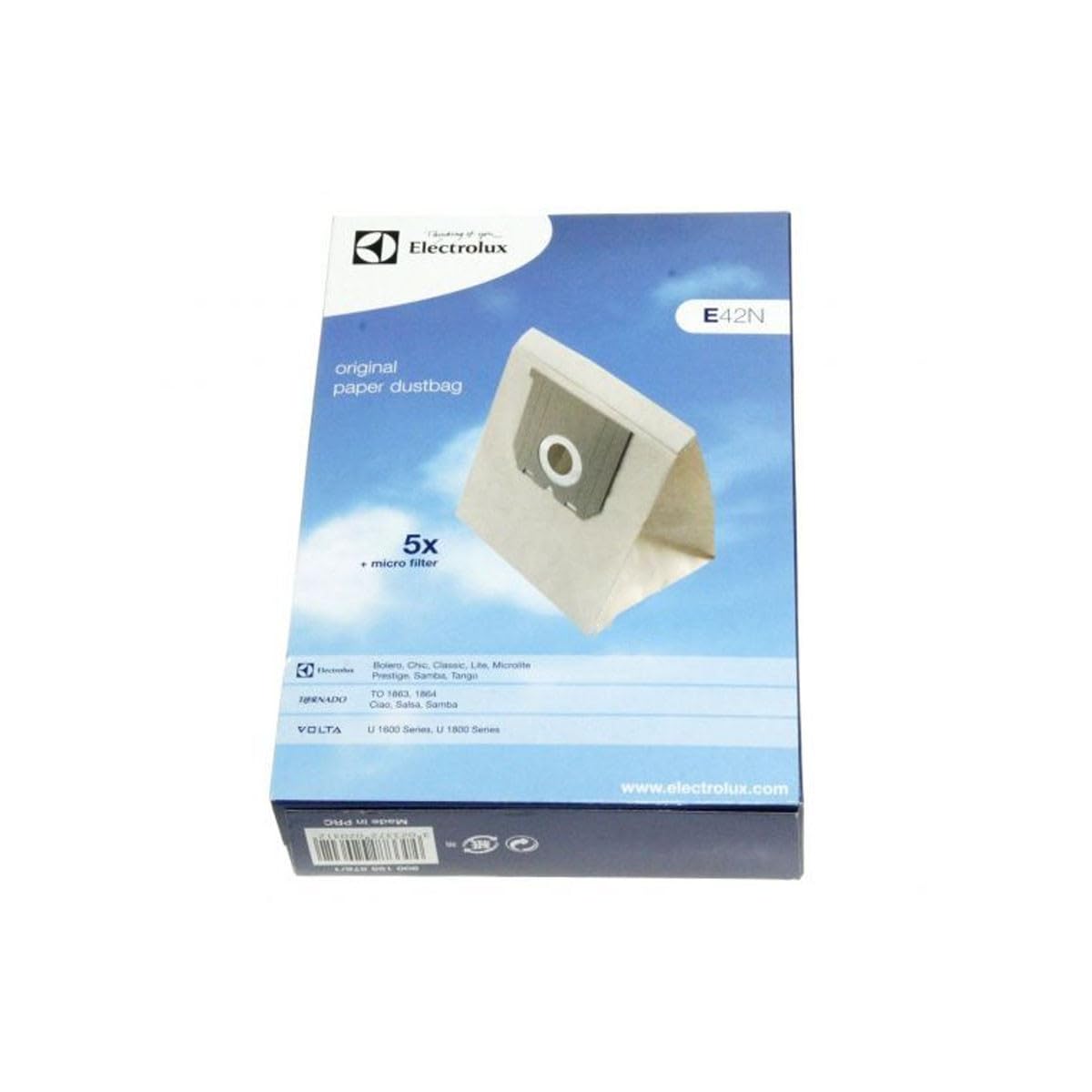 Electrolux E42N Confezione Da 5 Sacchetti Per Aspirapolvere Bolero Chic Classic Lite Microlite