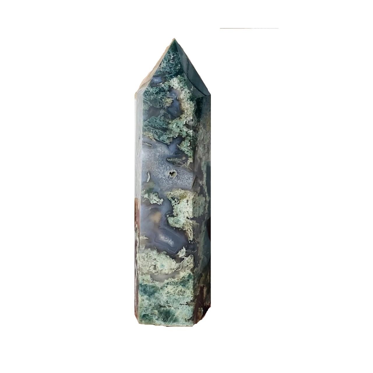 AARTERZZA 1pc 1500-1600gAquatic Agate Obelisk Quartz Tower Crystal Point