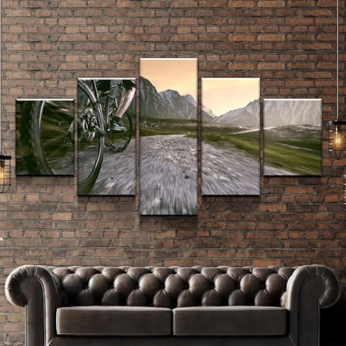 Tableaux abstraits moderne impression sur toile montagne déco murale 5 pièces