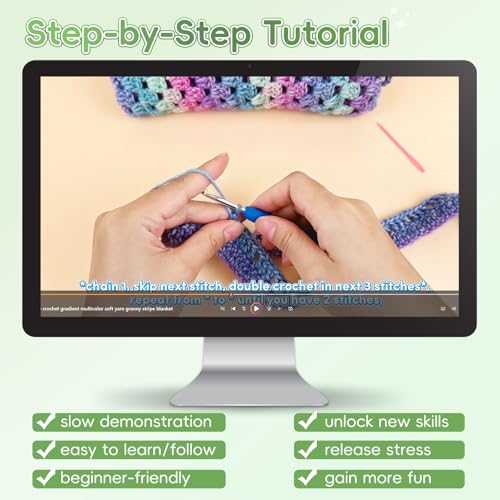 Image of Aeelike Blanket Crochet Kit for Beginners, Super Easy Crochet Blanket Kit with Soft & Colorful Gradient Yarns Detailed Video Tutorials Crocheting Accessories, Moss Green Gradient & Ideal Gift